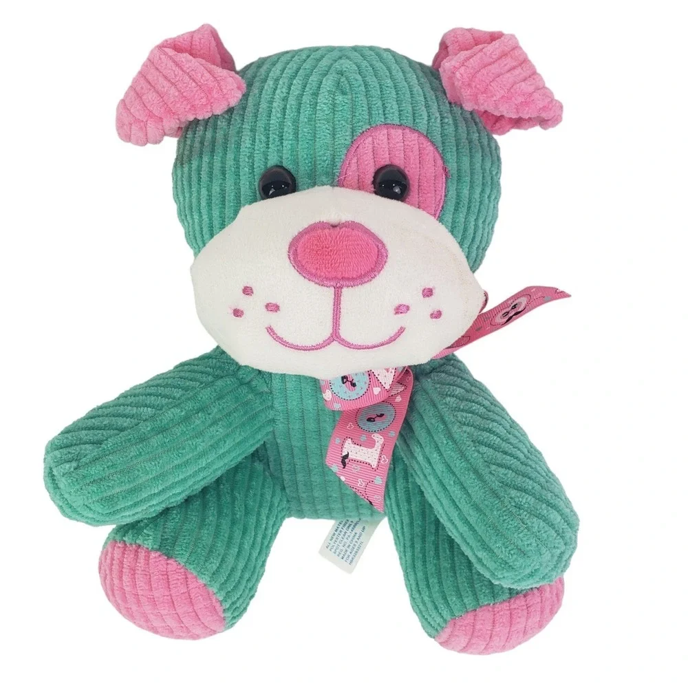 Hug&Luv Dog Puppy Plush Toy Animal Green Pink 9‎ In